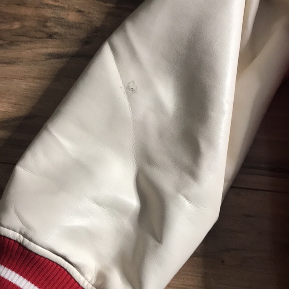 Zara red and white varsity jacket all about technique size large - Picture 16 of 16